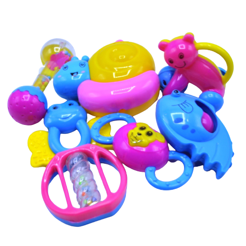 Pack of 7 Baby Bell Rattles