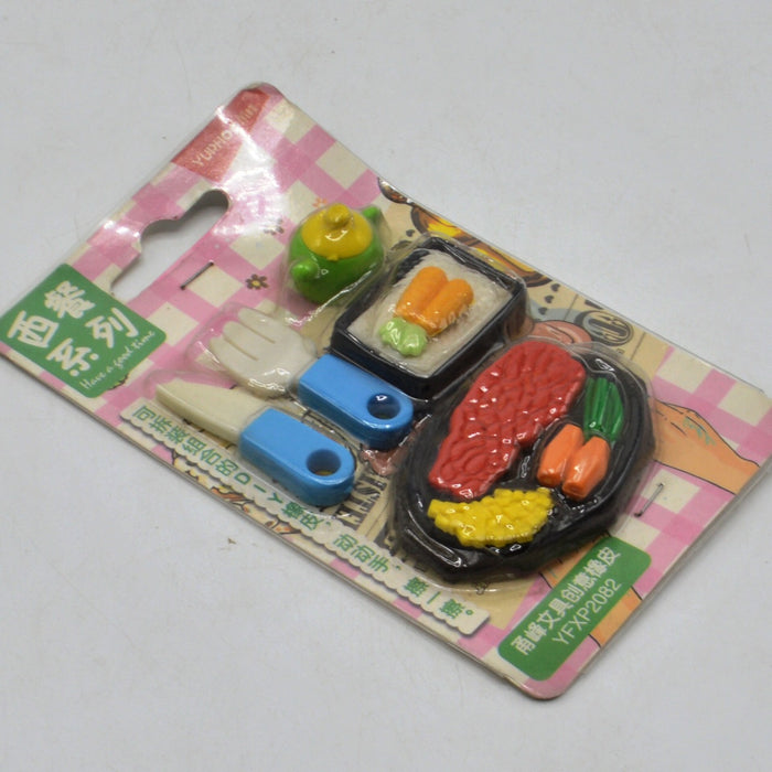 Lunch Shape Erasers Pack of 5 Pieces