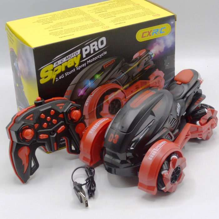 Rechargeable RC Spray Motorbike