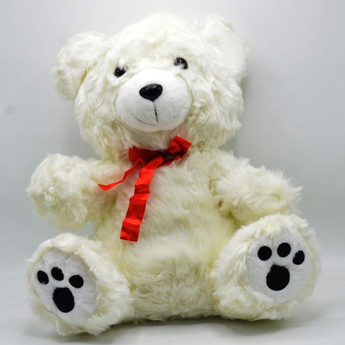 Large White Tie Teddy Bear Soft Stuff Toy