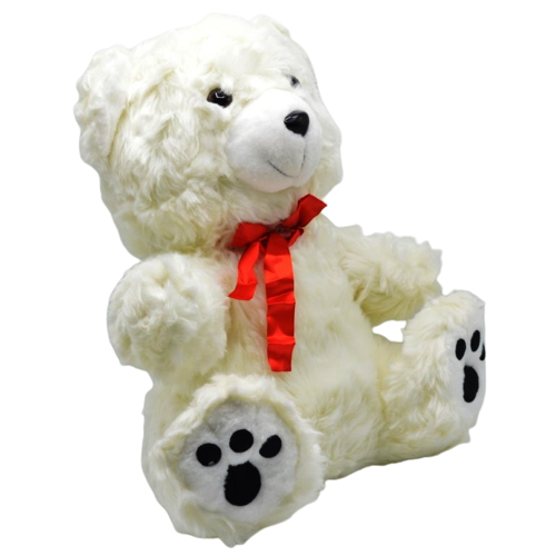 Large White Tie Teddy Bear Soft Stuff Toy