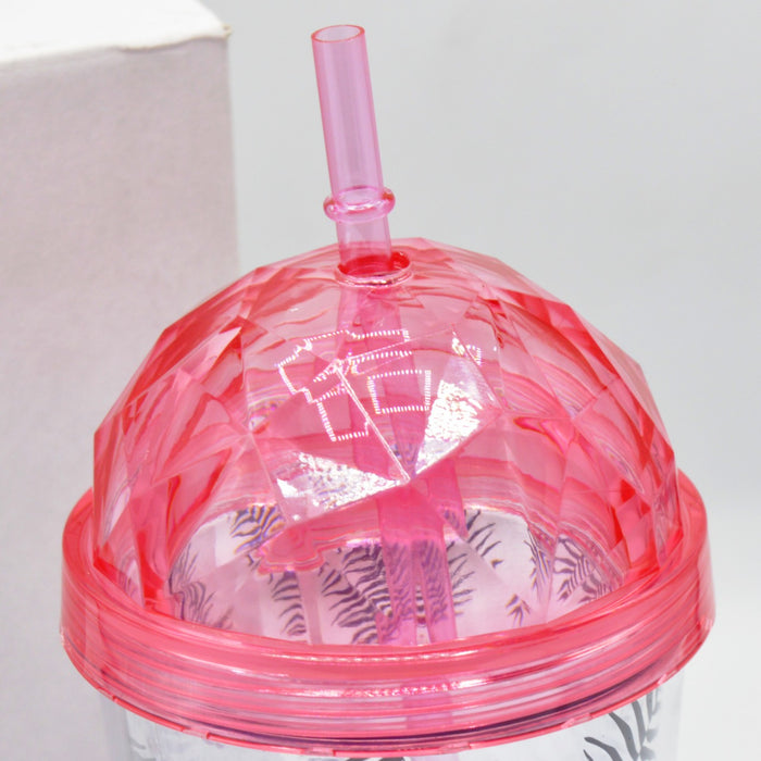 Flowers Theme Sipper With Straw