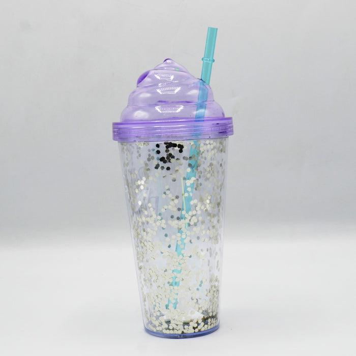 Bling Bling Theme Sipper With Straw