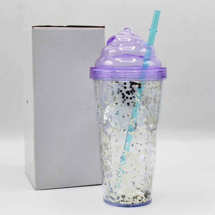Bling Bling Theme Sipper With Straw