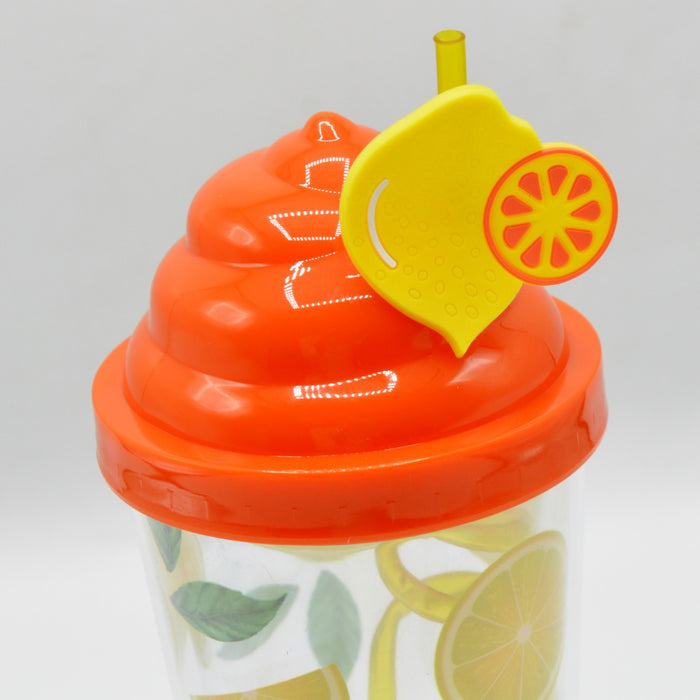 Lemon Theme Sipper With Straw