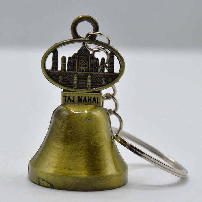 Taj Mahal Theme Bell Shape Metal Keychain