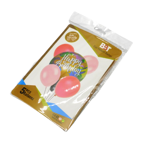 Happy Birthday Foil Helium Theme Party Balloons Pack of 5