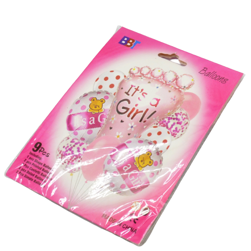 Girl Foot Theme Party Balloons Pack of 9