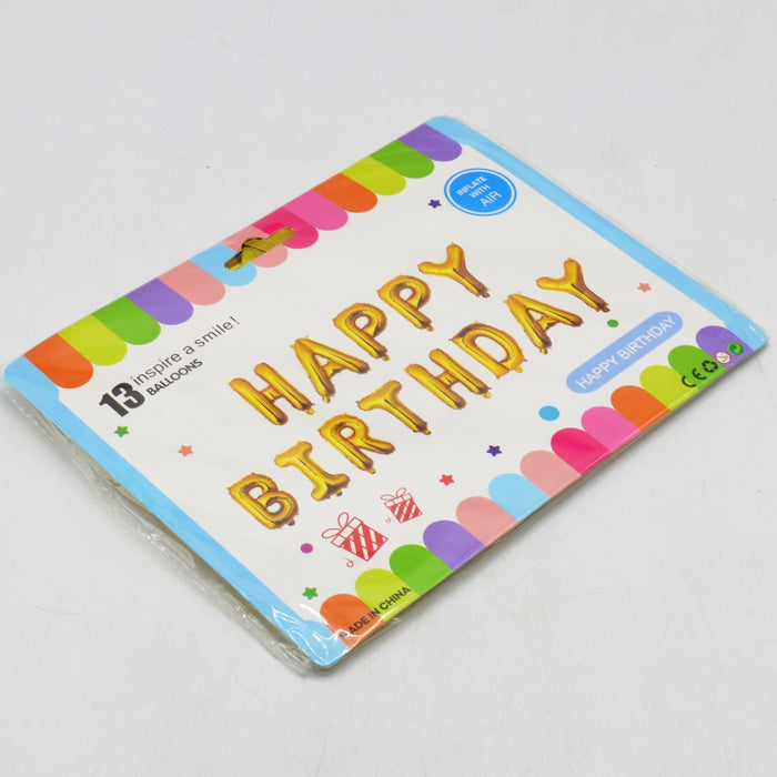 Happy Birthday Golden Theme Foil Balloons