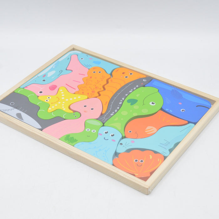 Wooden Sea Animal Puzzle Game