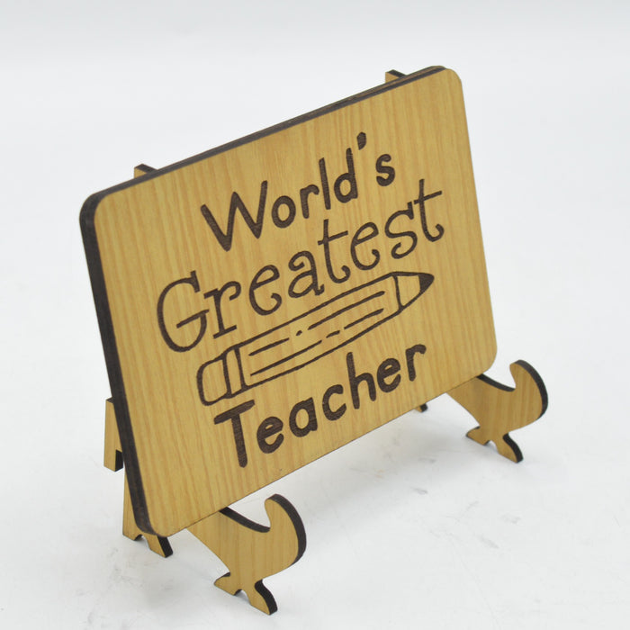 World Greatest Teacher Wooden Plate