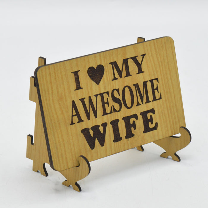 I love My Awesome Wife Wooden Plate
