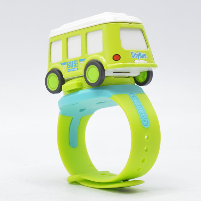 Metal Body Watch Bus Toy Hand Sensor Light & Sound Free Wheel