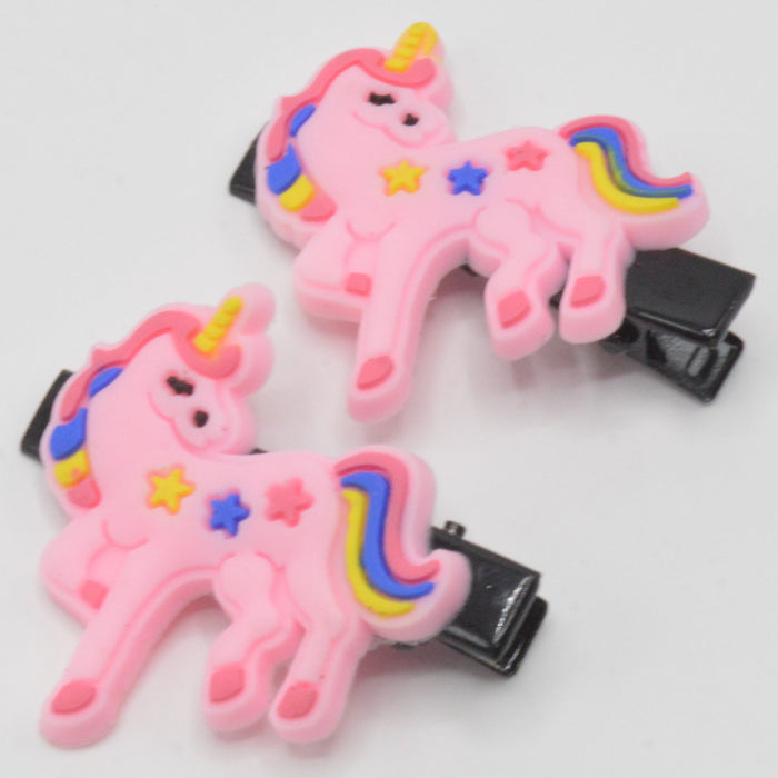 Unicorn Theme Hair Pins Pack Of 2
