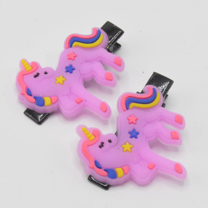 Unicorn Theme Hair Pins Pack Of 2