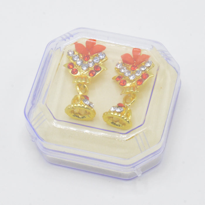 Red And Golden Beautiful Earrings