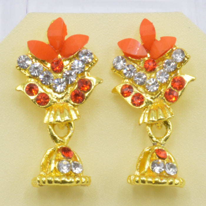 Red And Golden Beautiful Earrings