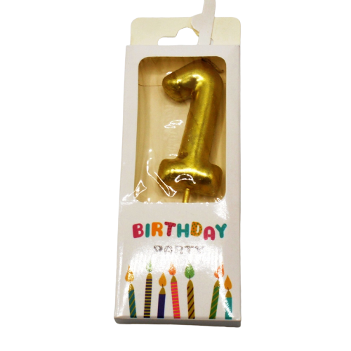 Number 1 Golden Color Party Candle