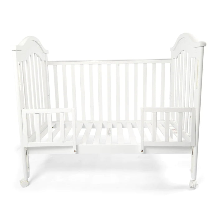 White Baby Wooden Cot for Infants and Toddlers
