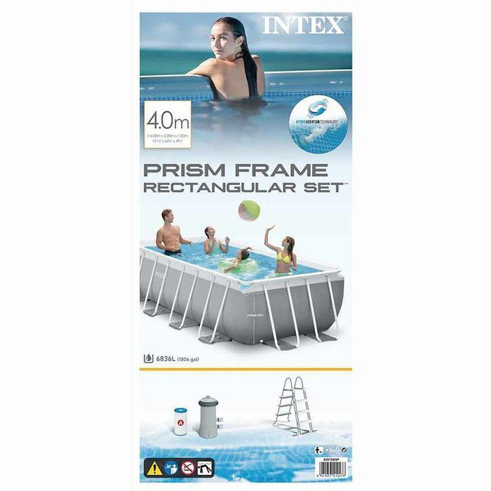 Intex 26788 4m x 2m x 1m Rectangular Frame Above Ground Swimming Pool