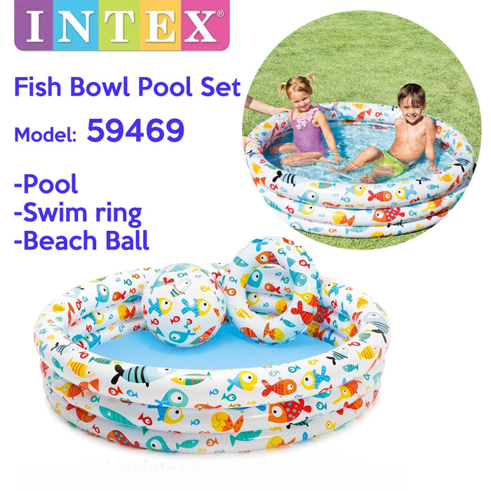 INTEX 59469 Fish Bowl Pool 3 Ring Inflatable Baby